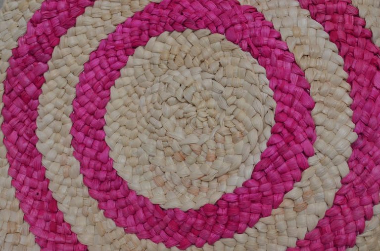 Spiral wicker part of straw carpet